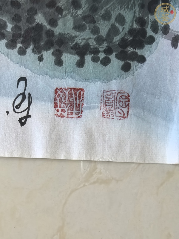 古玩字畫(huà)凌覺(jué)明款寫(xiě)意山水真品鑒賞圖