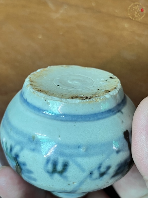 古玩陶瓷青花花卉紋水盂真品鑒賞圖