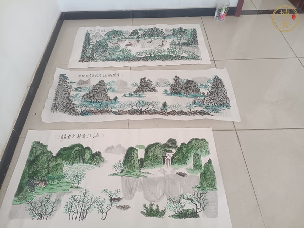 古玩字畫王棟山水真品鑒賞圖