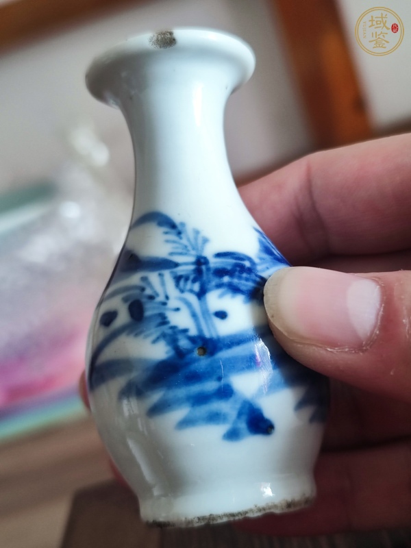 古玩陶瓷青花山水人物紋玉壺春瓶真品鑒賞圖