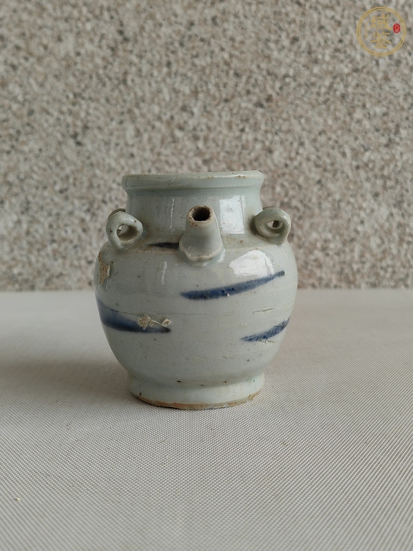 古玩陶瓷青花四系壺真品鑒賞圖