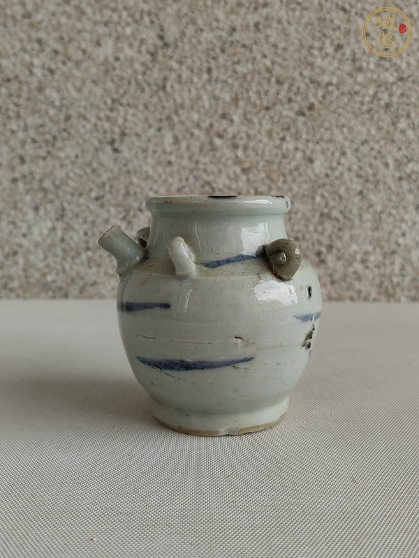 古玩陶瓷青花四系壺真品鑒賞圖