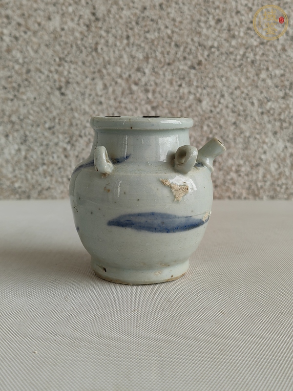 古玩陶瓷青花四系壺真品鑒賞圖