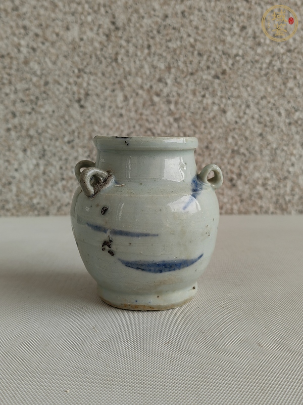 古玩陶瓷青花四系壺真品鑒賞圖