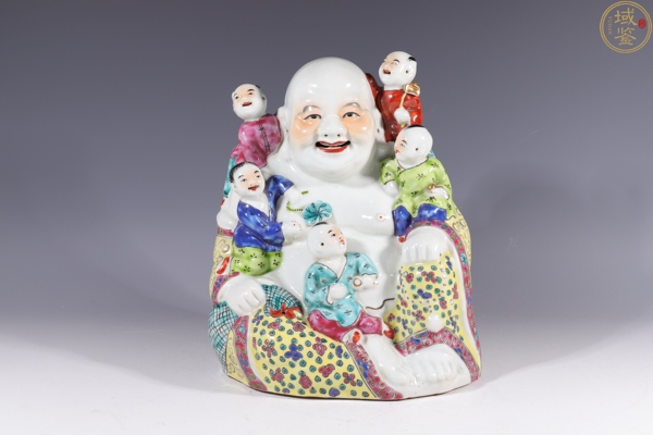 古玩陶瓷粉彩五子登科彌勒佛坐像拍賣,當前價格6999元
