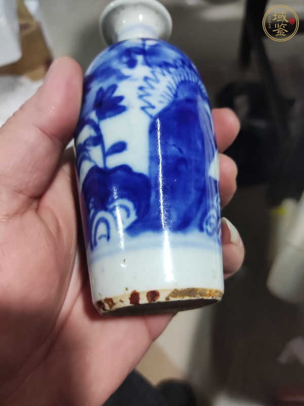 古玩陶瓷花卉紋青花撇口瓶真品鑒賞圖