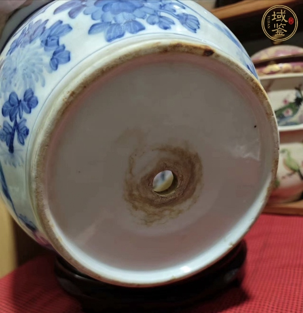 古玩人物紋青花花盆真品鑒賞圖