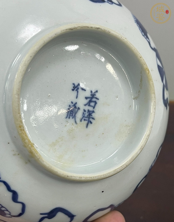 古玩陶瓷青花獅紋蓋碗真品鑒賞圖