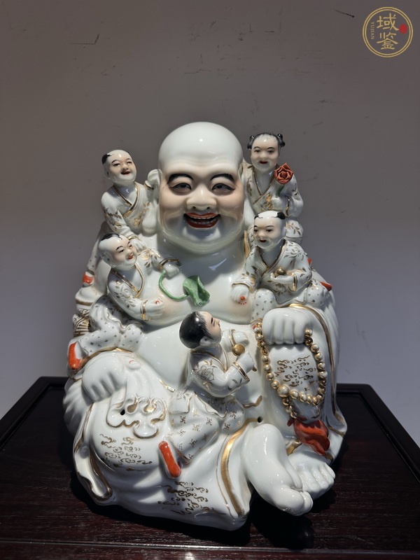 古玩陶瓷粉彩五子大佛像真品鑒賞圖