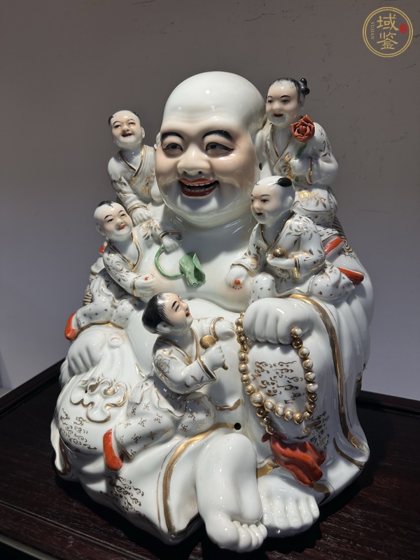 古玩陶瓷粉彩五子大佛像真品鑒賞圖