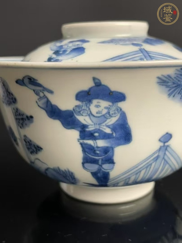 古玩陶瓷青花蓋碗真品鑒賞圖