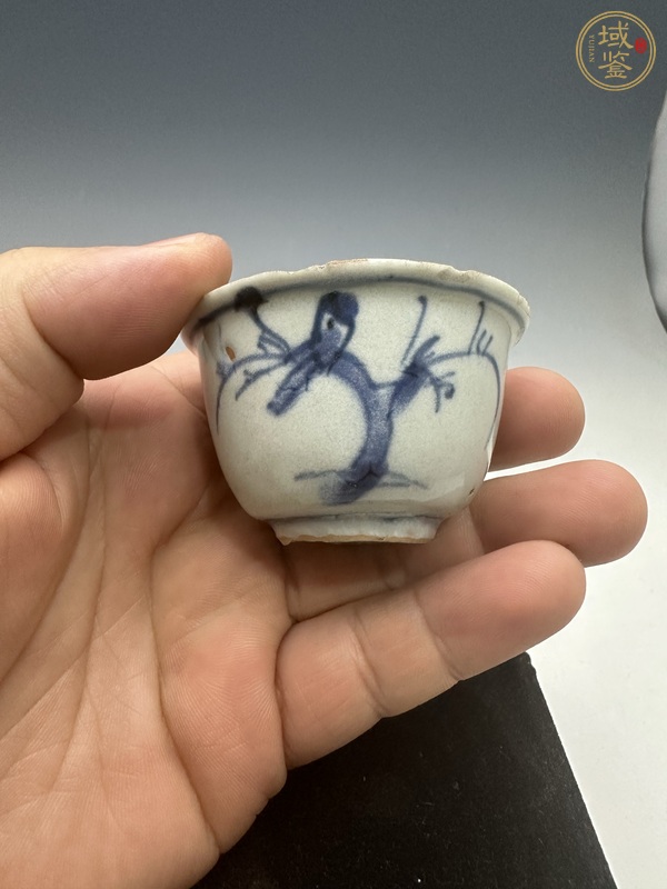 古玩陶瓷青花花鳥紋茶杯真品鑒賞圖