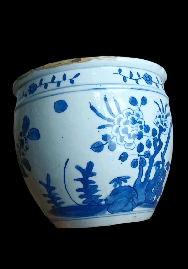古玩陶瓷青花花鳥紋小缸拍賣,當前價格1380元