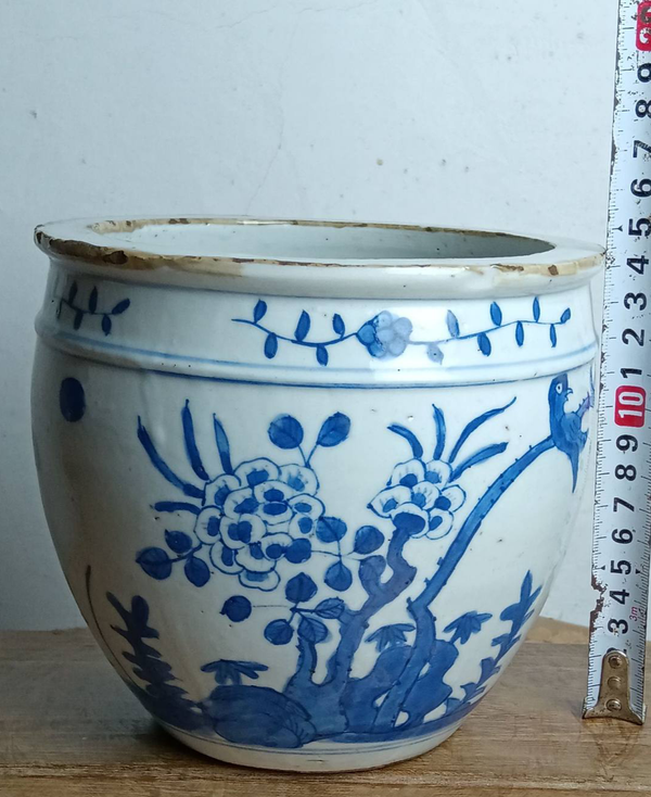古玩陶瓷青花花鳥紋小缸拍賣,當前價格1380元