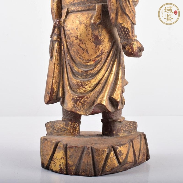 古玩雜項(xiàng)木雕站像關(guān)公真品鑒賞圖