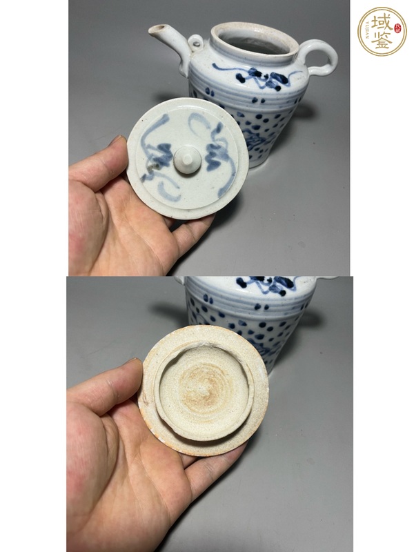 古玩陶瓷青花花卉紋茶壺真品鑒賞圖