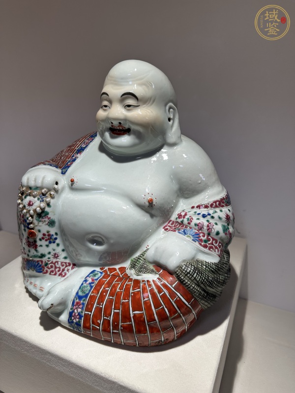 古玩陶瓷粉彩彌勒笑佛真品鑒賞圖