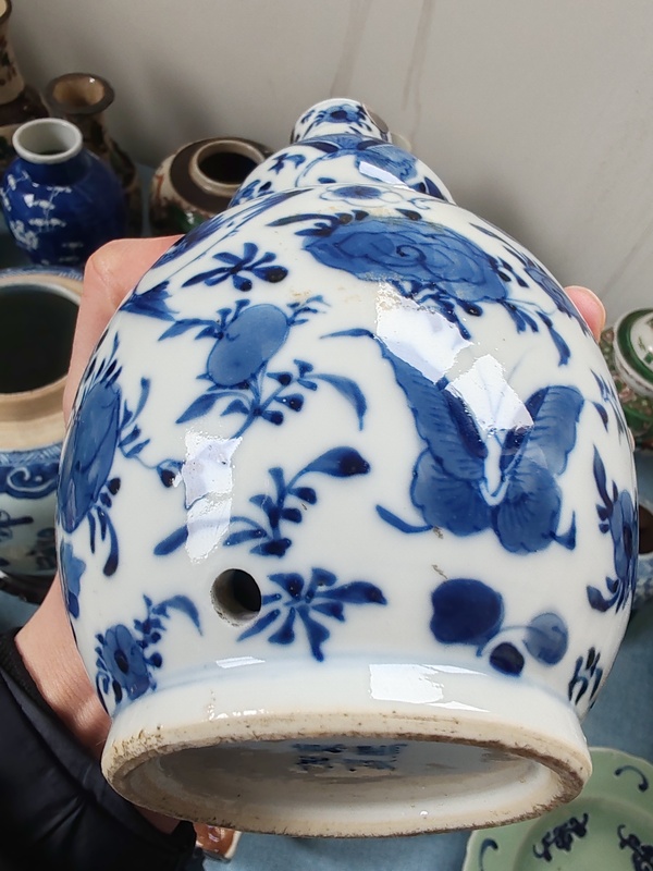 古玩陶瓷晚清時期青花花鳥紋葫蘆瓶拍賣,當前價格2280元