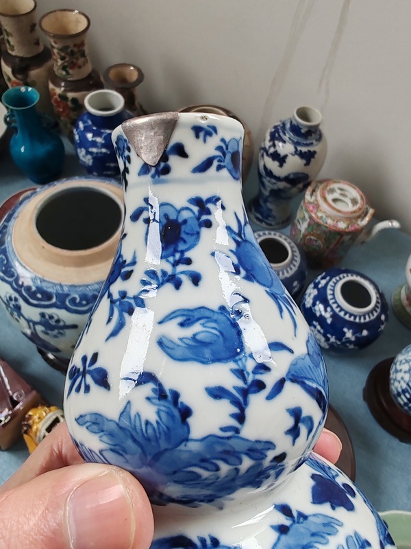 古玩陶瓷晚清時期青花花鳥紋葫蘆瓶拍賣,當前價格2280元