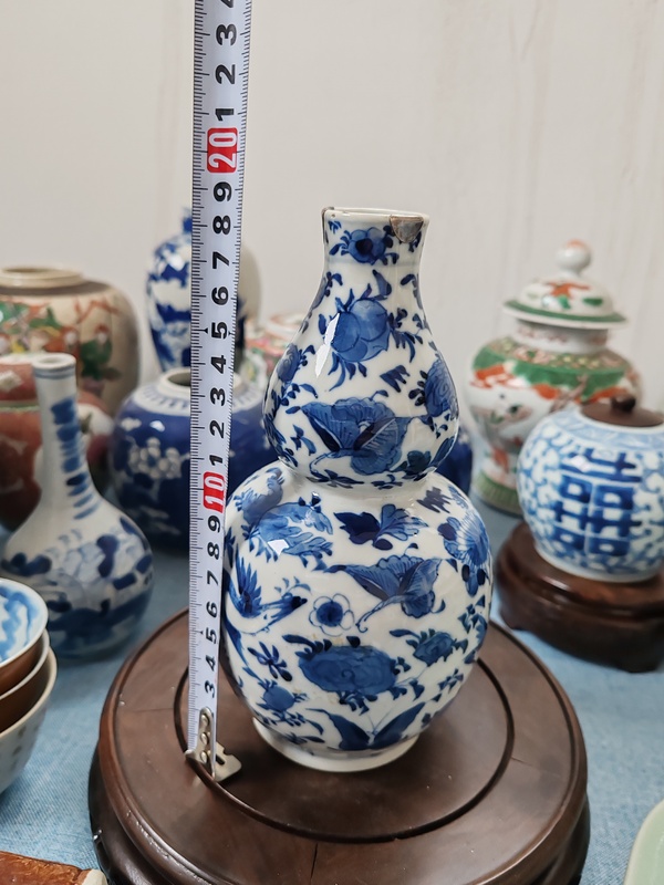 古玩陶瓷晚清時期青花花鳥紋葫蘆瓶拍賣,當前價格2280元