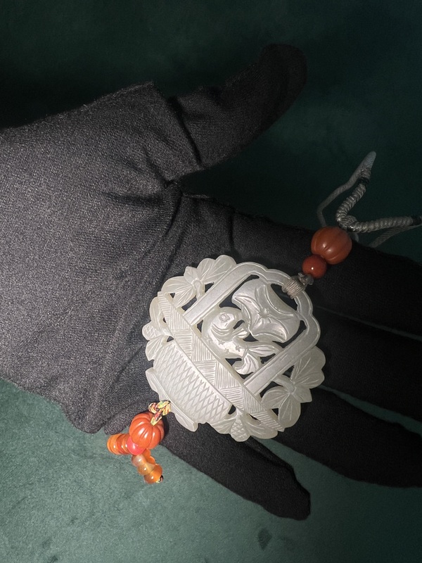 古玩玉器精品青白玉 和田玉提籃佩拍賣(mài),當(dāng)前價(jià)格5000元
