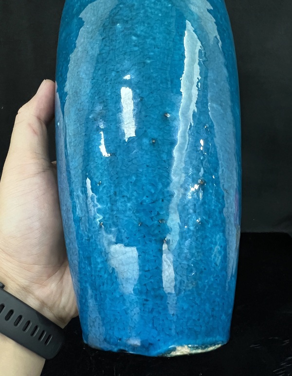 古玩陶瓷孔雀藍(lán)釉觀音瓶拍賣,當(dāng)前價(jià)格5888元