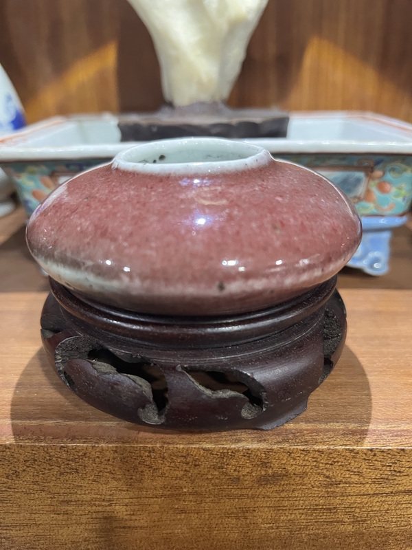 古玩陶瓷霽紅釉水盂拍賣，當前價格5000元