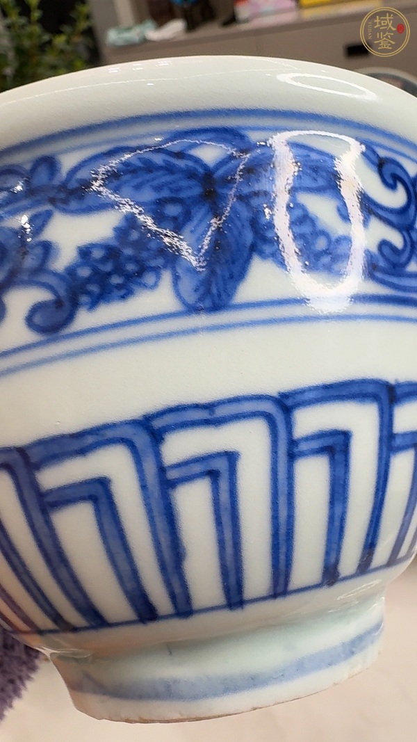 古玩陶瓷青花花卉紋茶碗，疑似復(fù)窯真品鑒賞圖