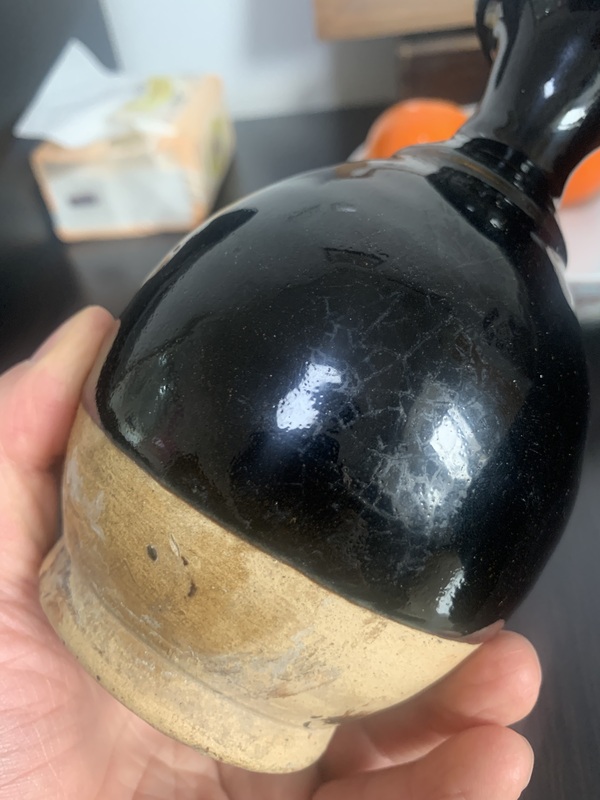 古玩陶瓷磁州窯黑釉撇口瓶拍賣，當前價格6800元
