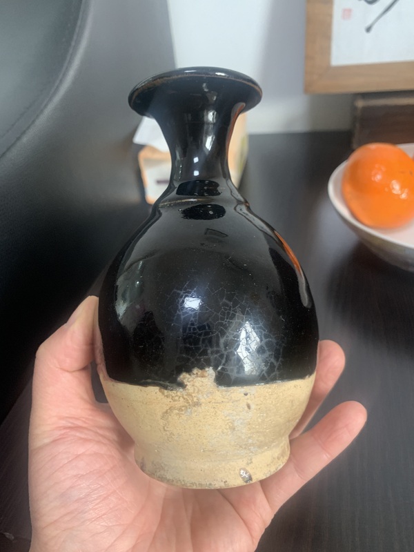 古玩陶瓷磁州窯黑釉撇口瓶拍賣，當前價格6800元