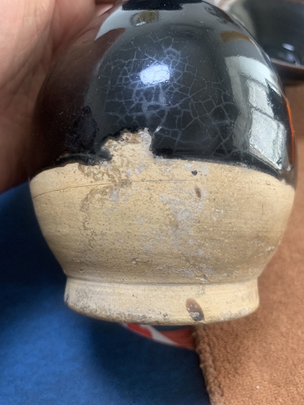 古玩陶瓷磁州窯黑釉撇口瓶拍賣，當前價格6800元