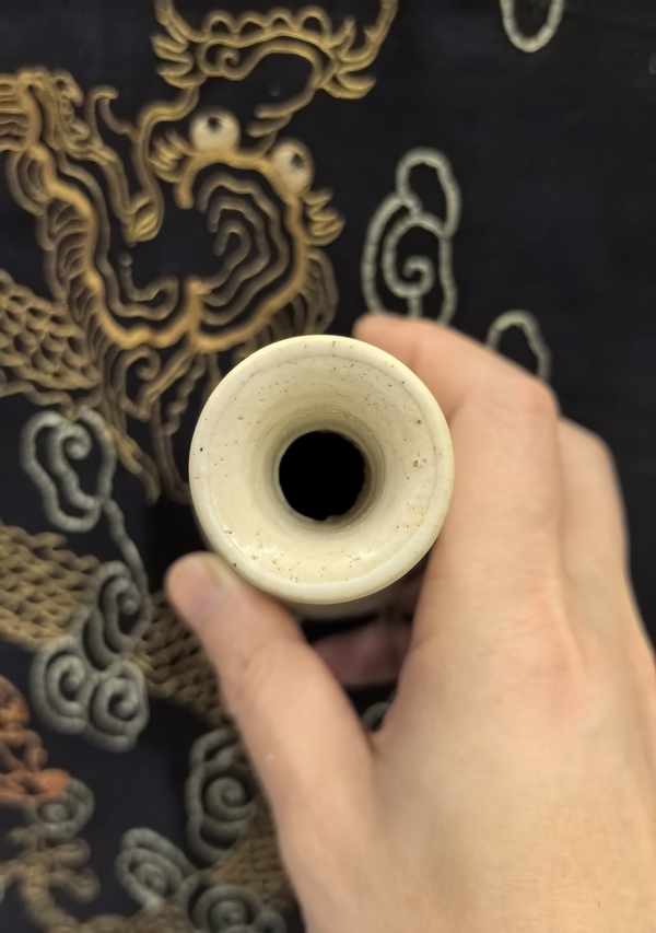 古玩陶瓷康熙煨瓷青花花卉玉壺春瓶拍賣,當前價格18888元