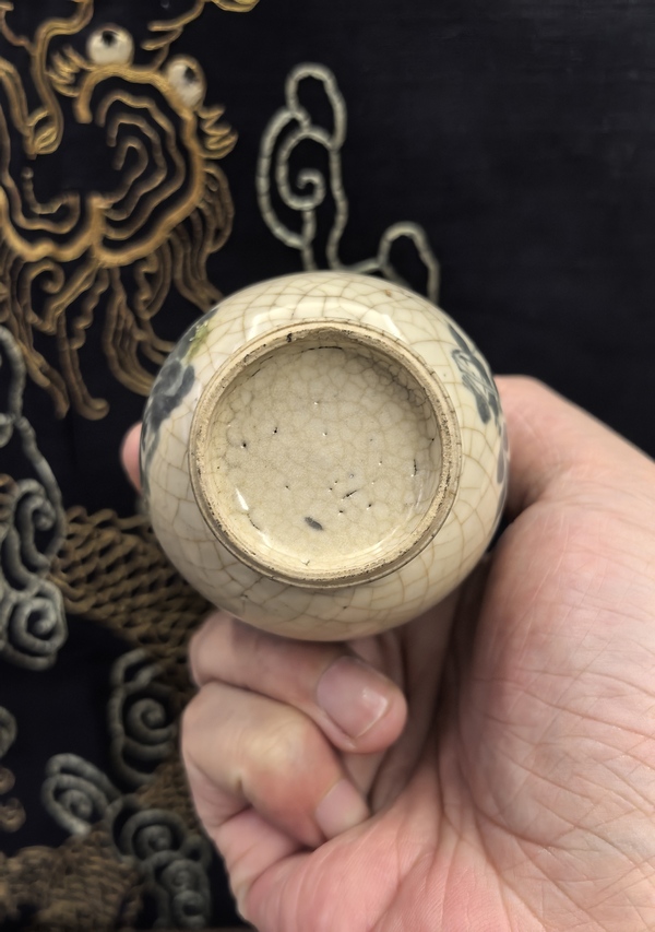古玩陶瓷康熙煨瓷青花花卉玉壺春瓶拍賣,當前價格18888元