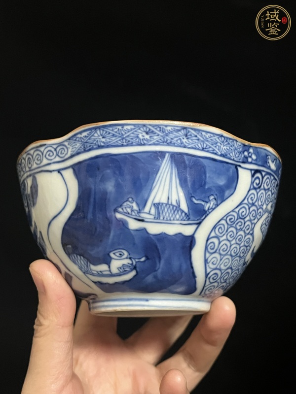 古玩陶瓷明治青花碗真品鑒賞圖