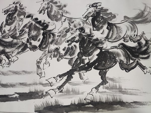 古玩字畫手工精裱中美協(xié)朱勇 奔馬圖拍賣,當(dāng)前價(jià)格368元