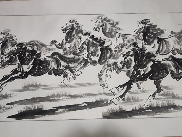 古玩字畫手工精裱中美協(xié)朱勇 奔馬圖拍賣,當(dāng)前價(jià)格368元
