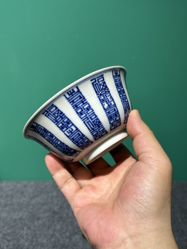 古玩陶瓷清代光緒青花福壽喜紋碗拍賣,當(dāng)前價(jià)格6800元