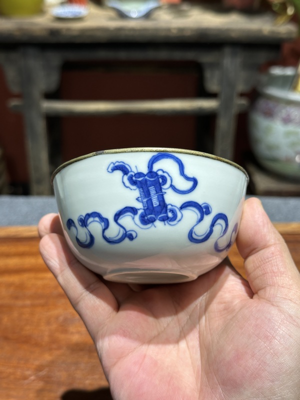 古玩陶瓷清代光緒青花鳳紋碗拍賣,當前價格2600元