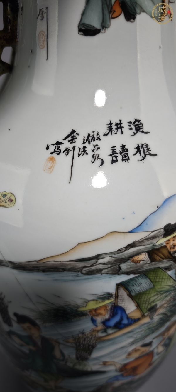 古玩陶瓷人物花鳥瓶真品鑒賞圖