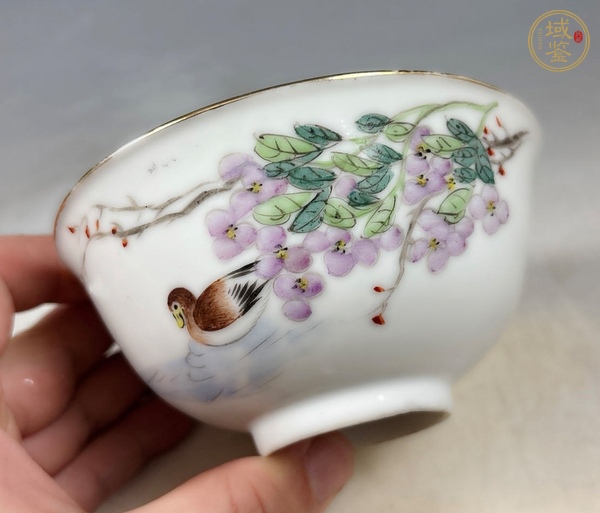 古玩陶瓷花鳥紋茶圓真品鑒賞圖