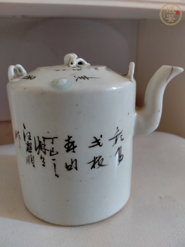 古玩陶瓷粉彩花鳥提梁壺真品鑒賞圖