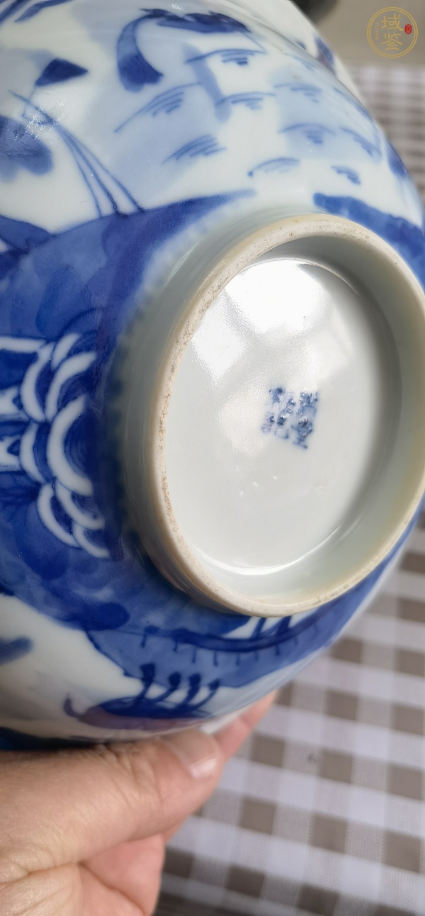 古玩陶瓷青花山水人物紋茶碗真品鑒賞圖