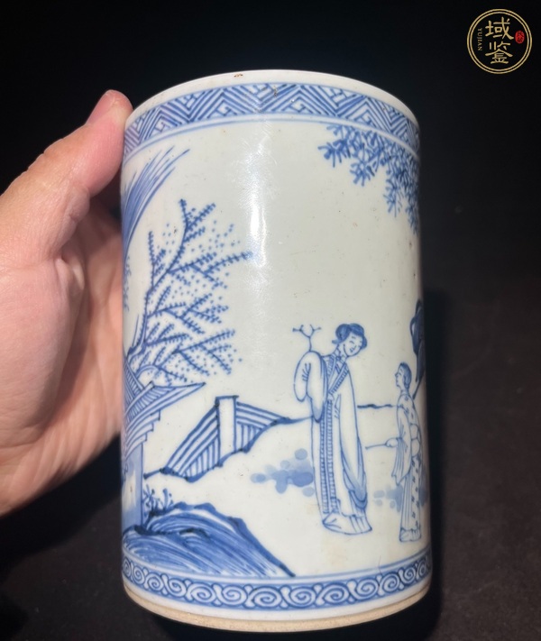 古玩陶瓷青花筆筒真品鑒賞圖