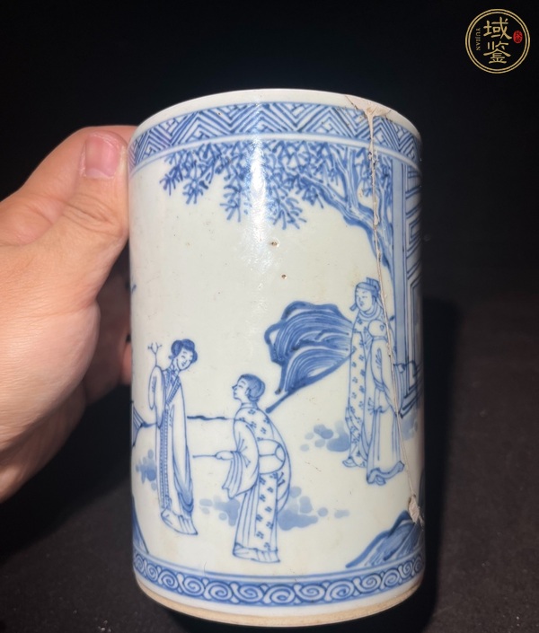 古玩陶瓷青花筆筒真品鑒賞圖