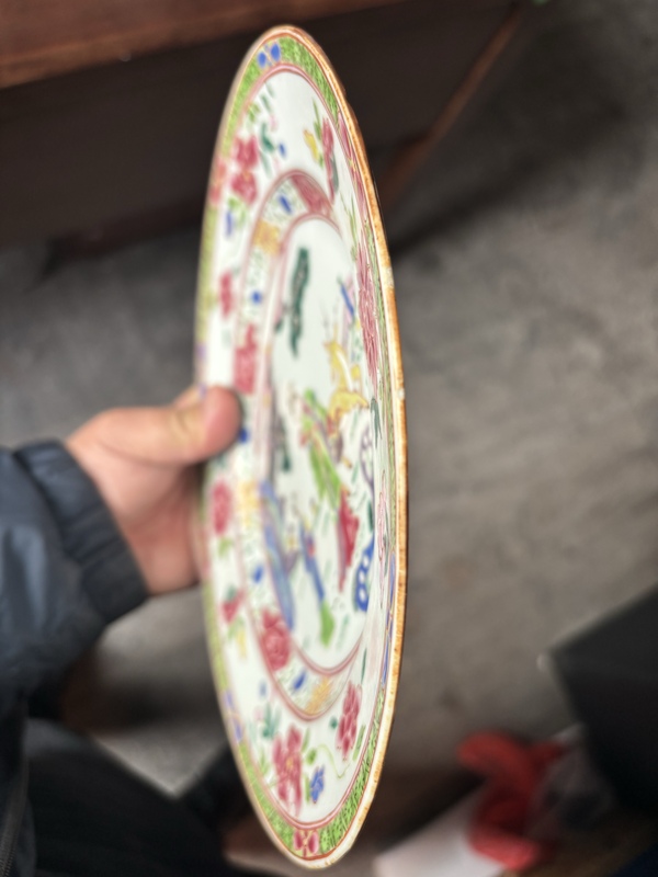 古玩陶瓷清雍正 粉彩麻姑獻(xiàn)壽故事紋盤拍賣，當(dāng)前價(jià)格11888元
