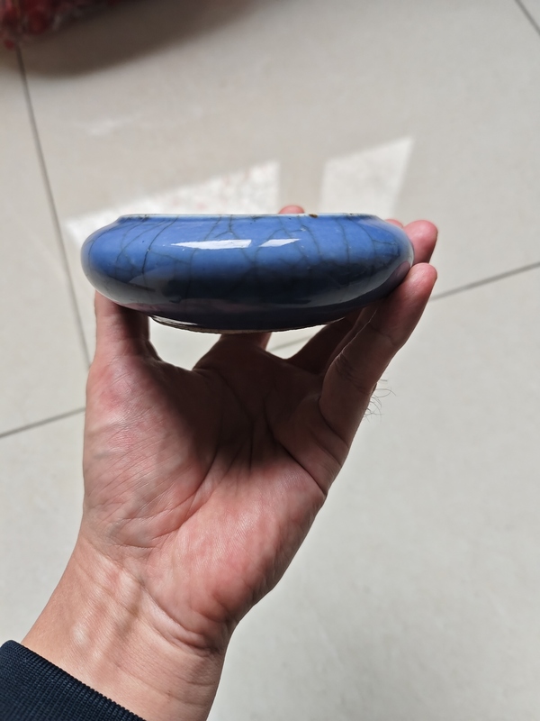 古玩轉(zhuǎn)賣藍哥釉銅鑼洗拍賣，當前價格6800元