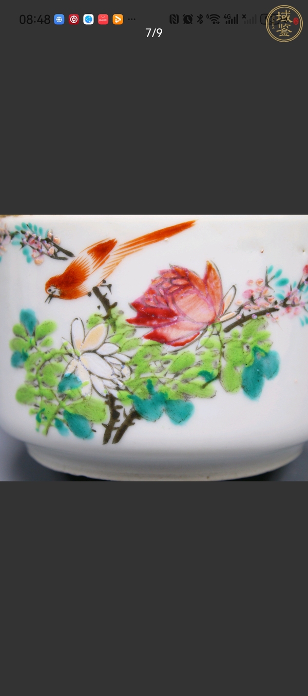 古玩陶瓷玉卿款淺絳彩花鳥紋執(zhí)壺真品鑒賞圖