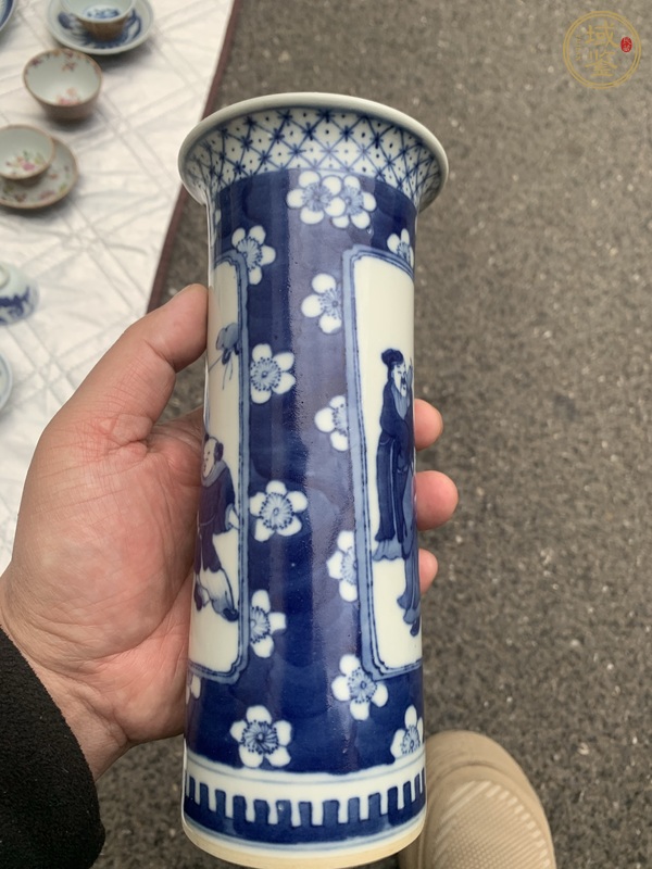 古玩陶瓷青花花觚真品鑒賞圖