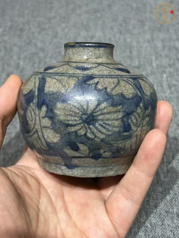 古玩陶瓷晚明青花罐真品鑒賞圖