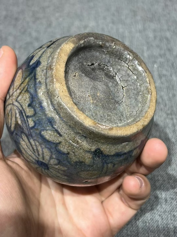古玩陶瓷晚明青花水盂拍賣,當前價格888元
